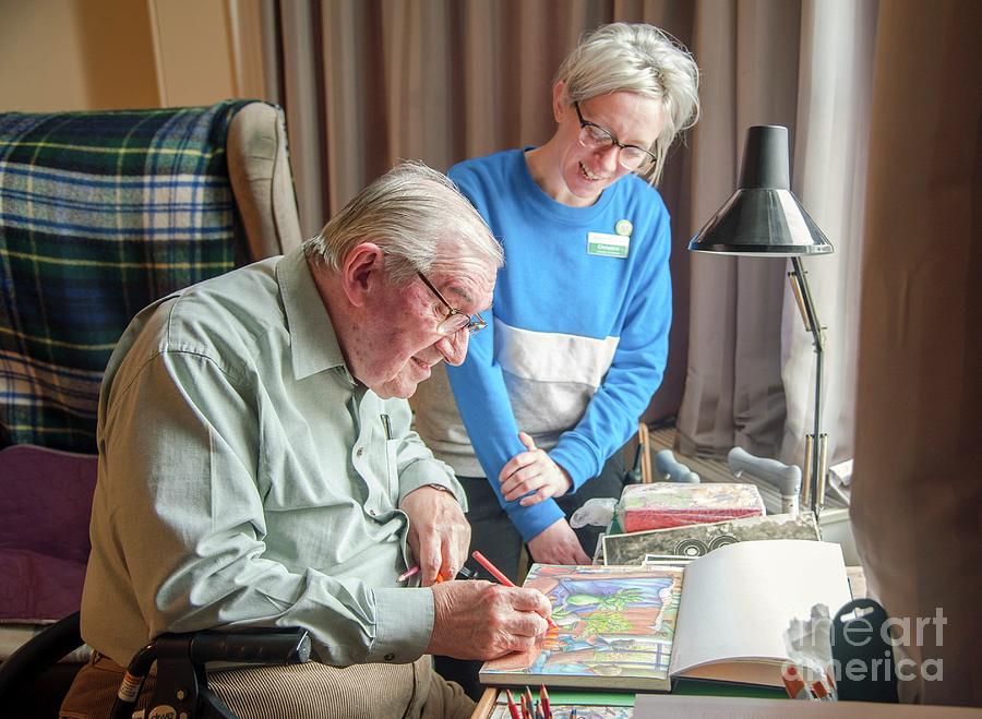 Europe Photograph - Care Home Art Activity by John Cole/science Photo Library Europe Photograph - Care Home Art Activity by John Cole/science Photo Library