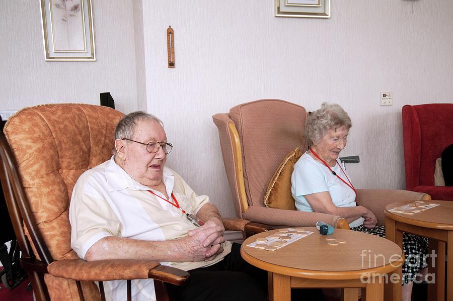 Care Home Bingo Session Photograph by John Cole/science Photo Library