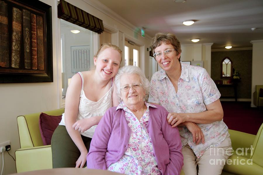 Care Home Family Visit Photograph by John Cole/science Photo Library
