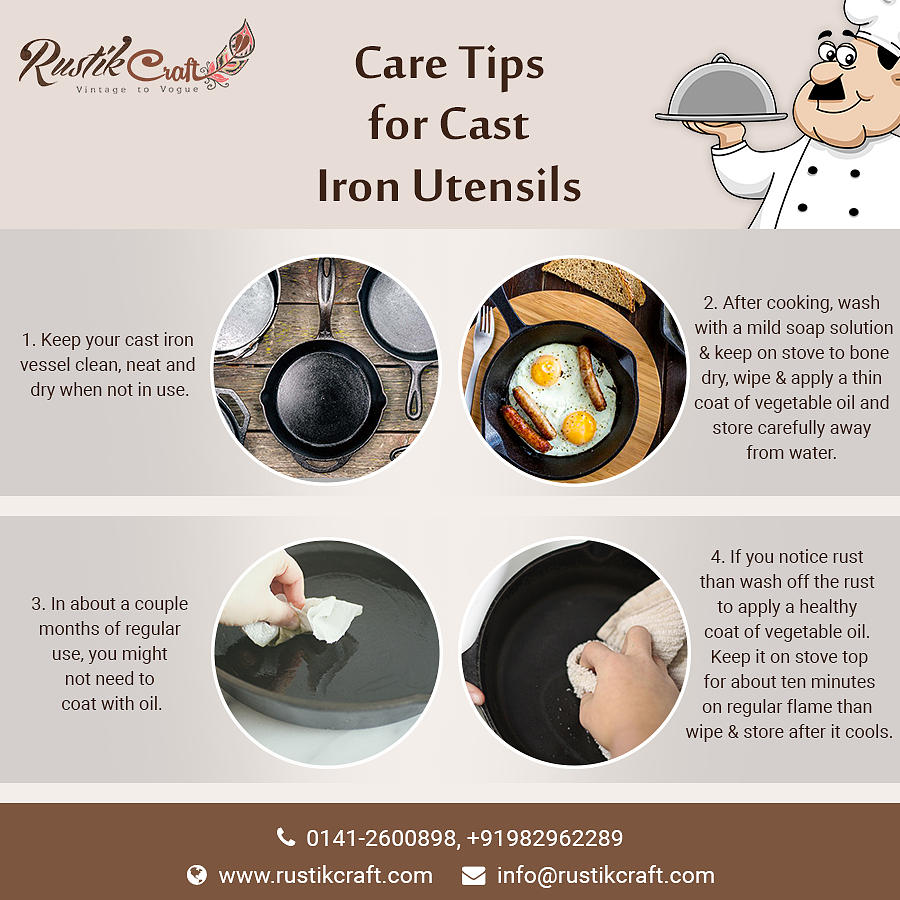 Care Tips for Cast Iron Utensils - Rustik Craft by Rustik Craft