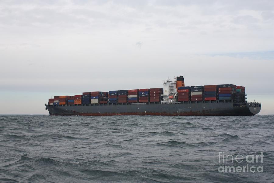 Cargo Ship In International Waters Photograph by John Telfer