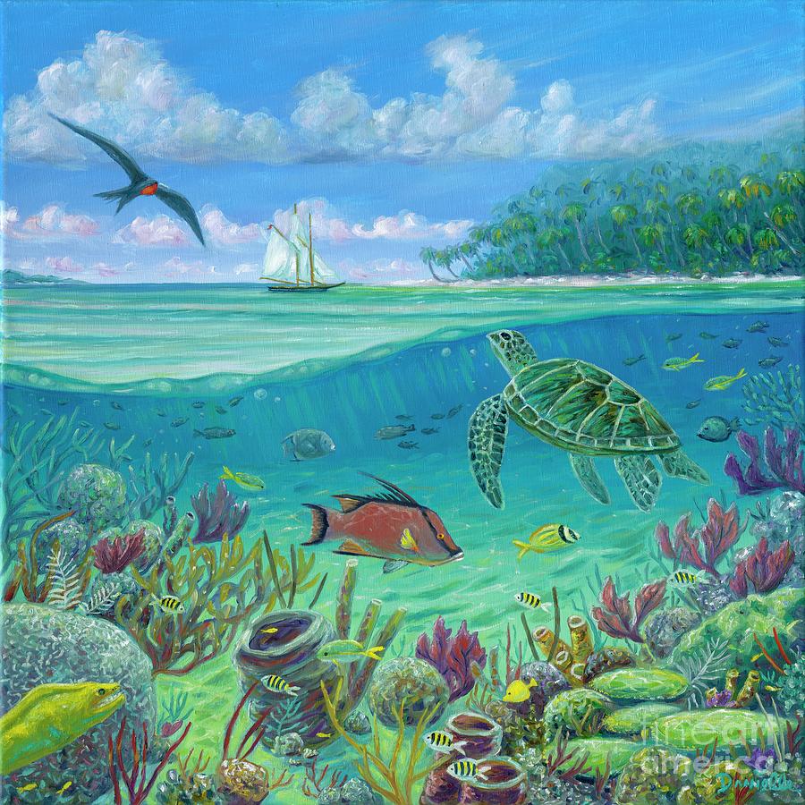 Fish Painting - Caribbean Exploration by Danielle Perry