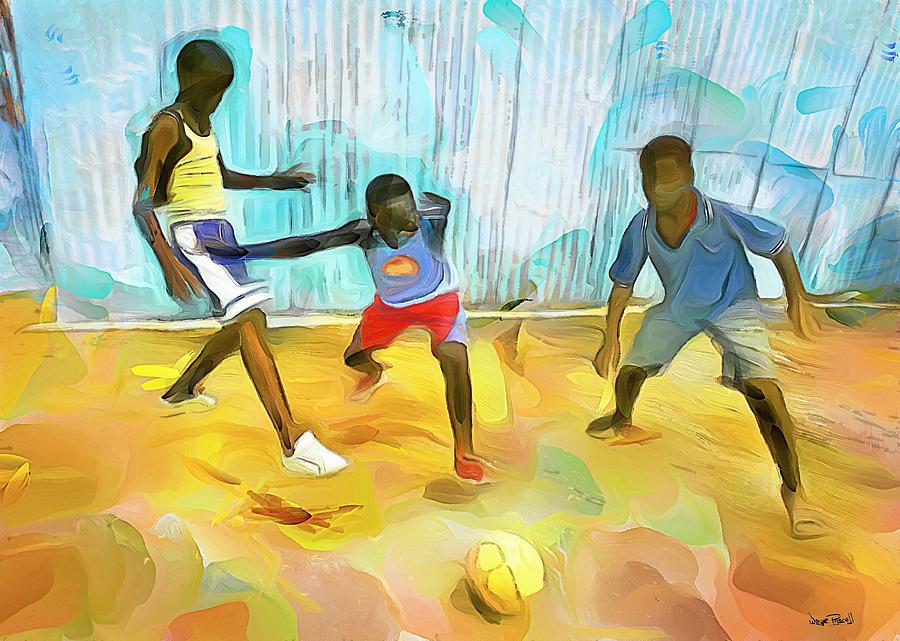 CARIBBEAN SCENES - Small Goal in De Backyard by Wayne Pascall CARIBBEAN SCENES - Small Goal in De Backyard by Wayne Pascall