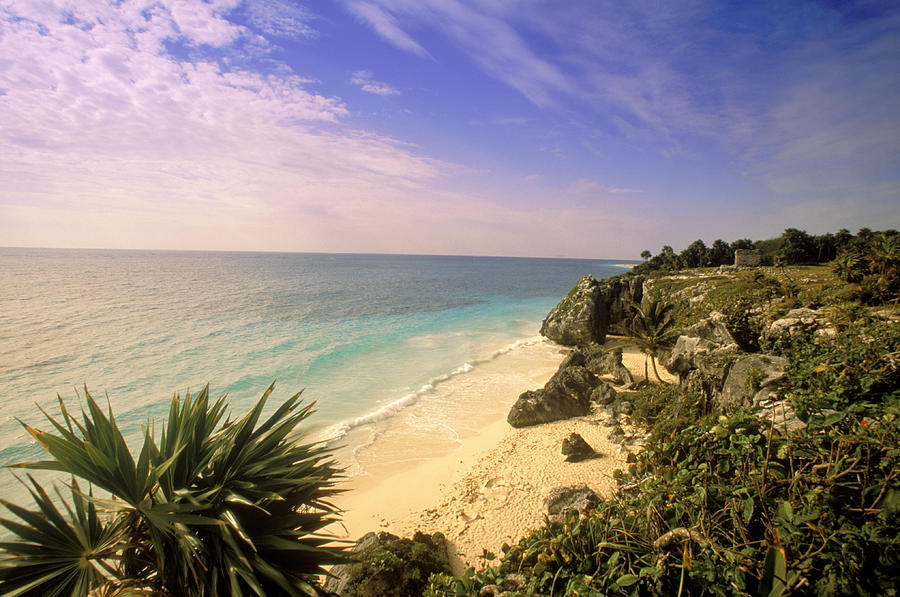 Nature Photograph - Caribbean Sea, Tulum, Yucatan, Mexico by Walter Bibikow