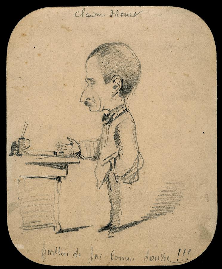 Caricature Of A Man Standing By Desk Drawing by Claude Monet Caricature Of A Man Standing By Desk Drawing by Claude Monet
