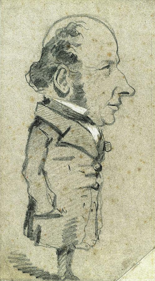 Caricature Of Eugene Marcel Drawing by Claude Monet Caricature Of Eugene Marcel Drawing by Claude Monet