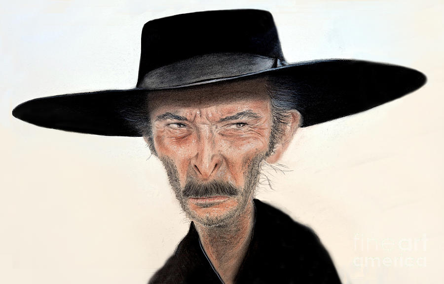 Caricature of Lee Van Cleef as Angel Eyes in The Good the Bad and the Ugly  Digital Art by Jim Fitzpatrick - Pixels