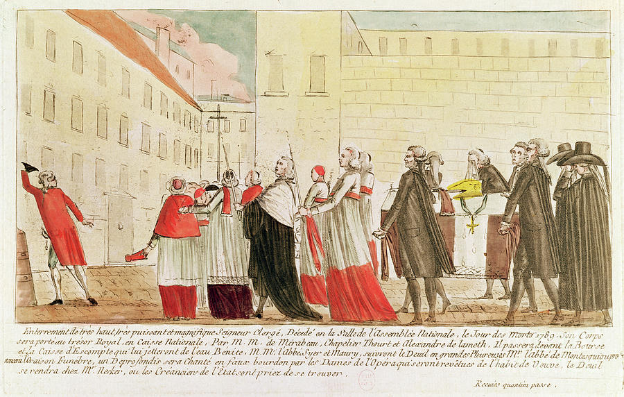 Coffin Painting - Caricature Of The Burial Of The Clergy Following The Nationalization Of The Church Property, 1789 by French School