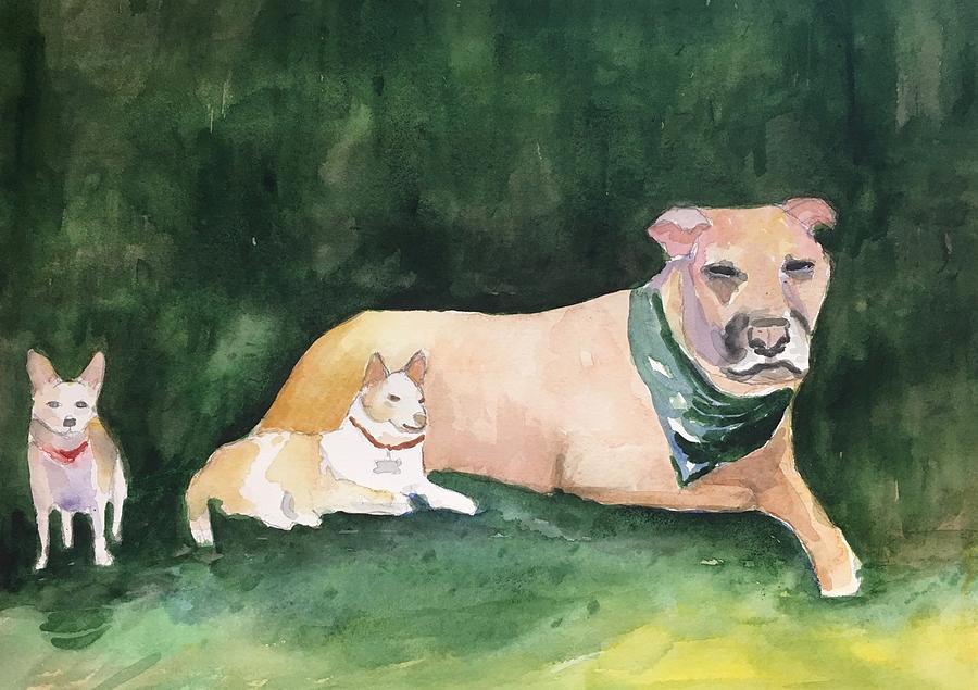Carl, Doris And Piggy Painting