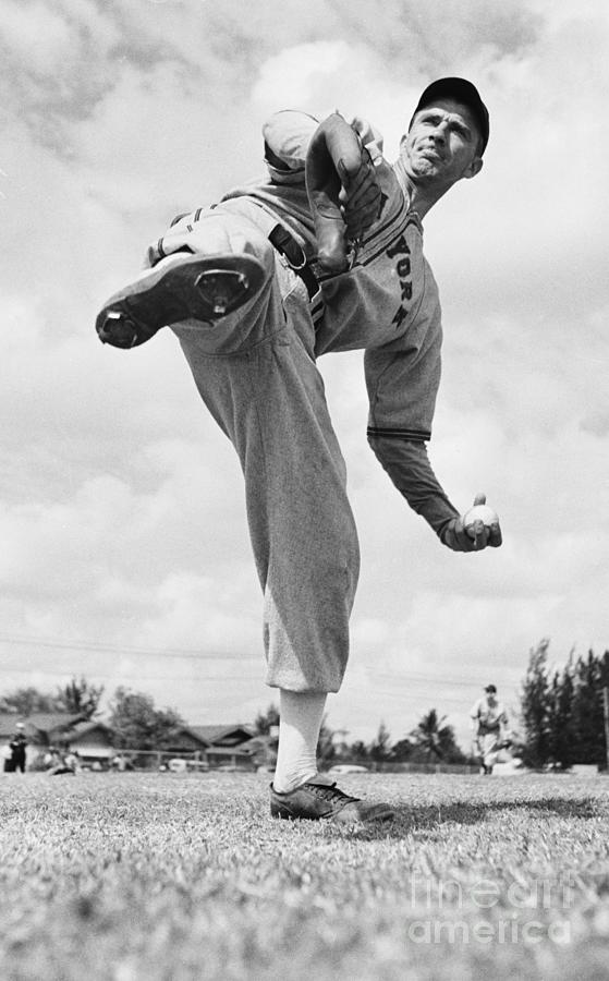 Carl Hubbell Pitching At Training Camp Photograph by Bettmann
