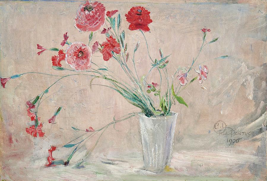Carl Larsson 1853-1919.  Cloves and poppies Painting by Celestial Images