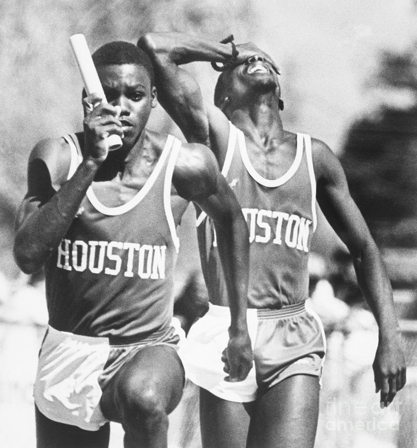 Carl Lewis Running Relay With Greg Photograph by Bettmann