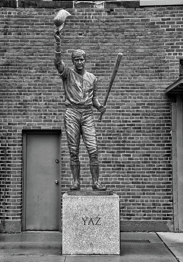 Carl Yastrzemski - Fenway Park in Black and White Photograph by Bill Cannon