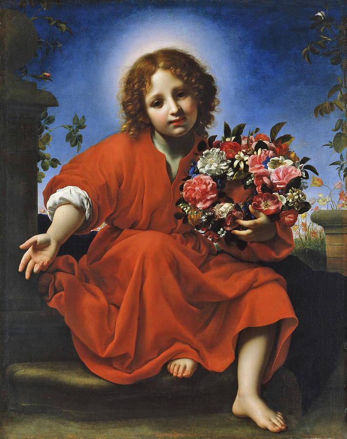 Carlo Dolci -Florence, 1616-1687-. The Infant Christ with a Floral Wreath -1663-. Oil on canvas. ... Painting by Carlo Dolci -1616-1686- Carlo Dolci -Florence, 1616-1687-. The Infant Christ with a Floral Wreath -1663-. Oil on canvas. ... Painting by Carlo Dolci -1616-1686-
