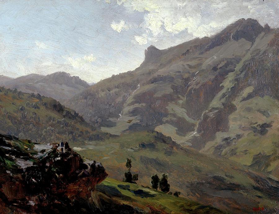 Carlos de Haes / Aguas Buenas -Pyrenees-, ca. 1882, Spanish School. Painting by Carlos de Haes -1829-1898-