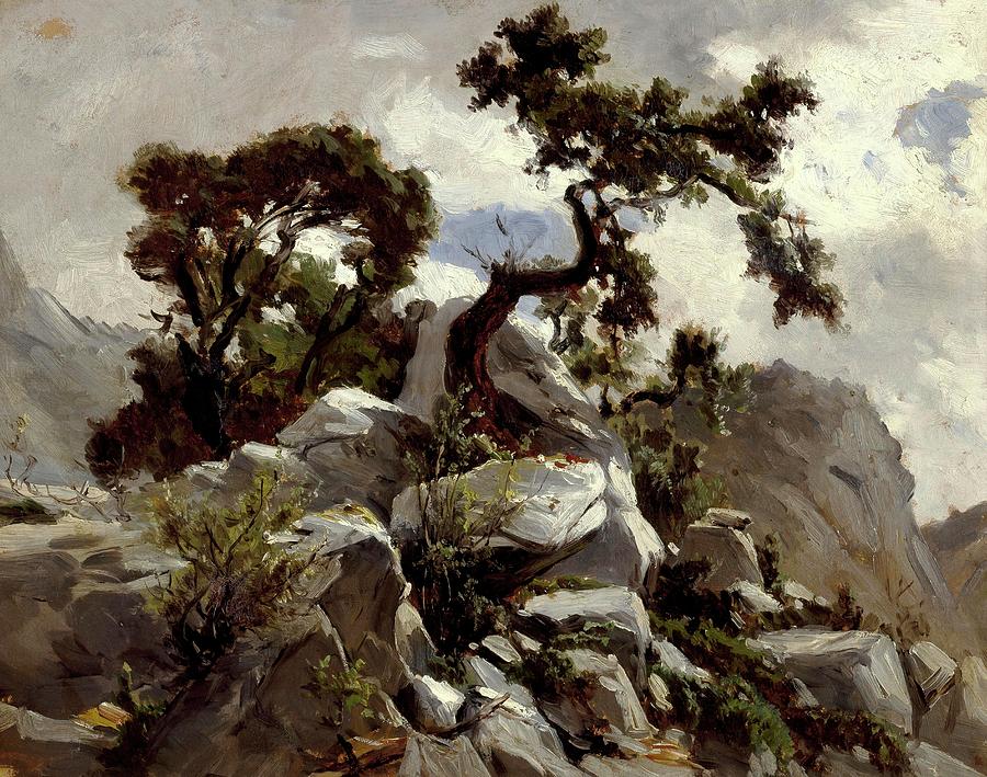 Carlos de Haes / En las cumbres -Picos de Europa-, ca. 1874, Spanish School. Painting by Carlos de Haes -1829-1898-