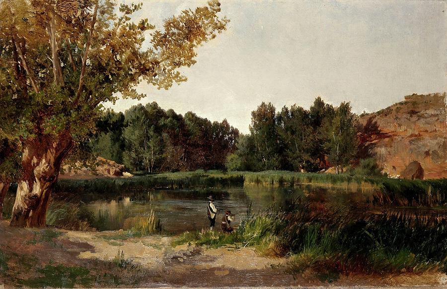 Carlos de Haes / Lagunas -Piedra-, ca. 1872, Spanish School. Painting by Carlos de Haes -1829-1898-