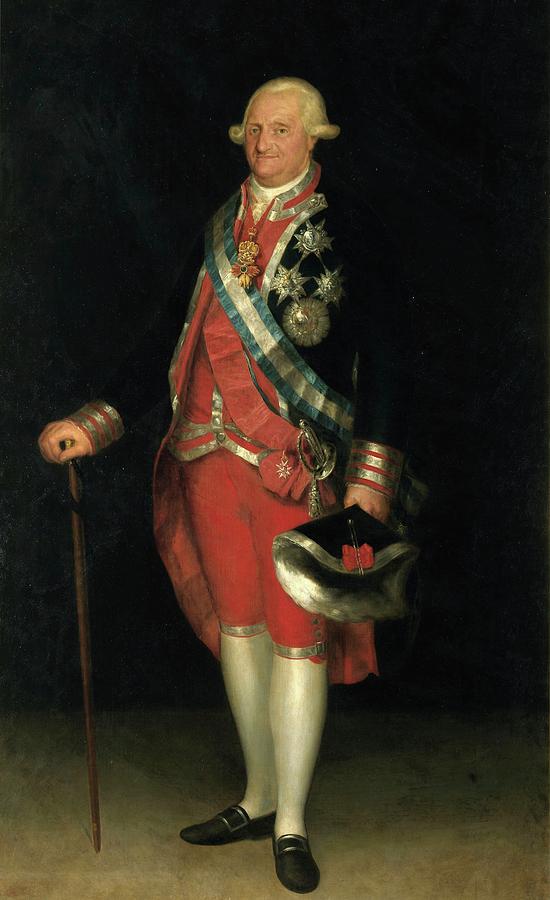 Carlos IV, rey de Espana, en tra... Painting by Agustin Esteve y Marques -1753-1830-