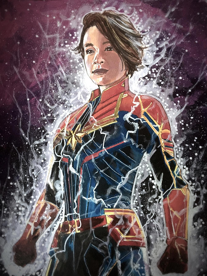Carly Captain Marvel Painting by Joel Tesch