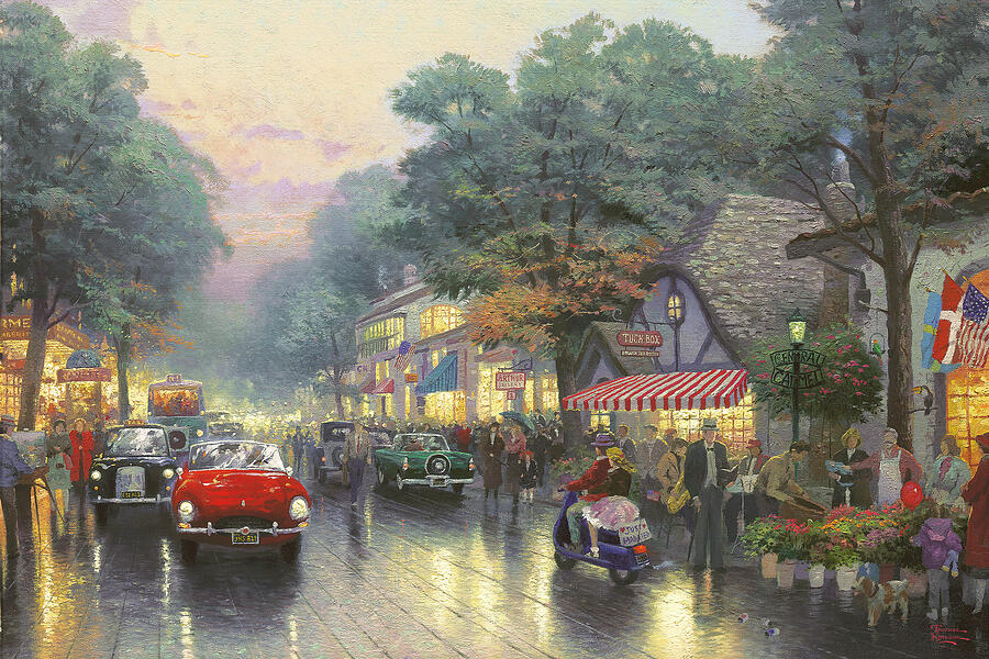 Carmel Dolores Street Painting by Thomas Kinkade Carmel Dolores Street Painting by Thomas Kinkade