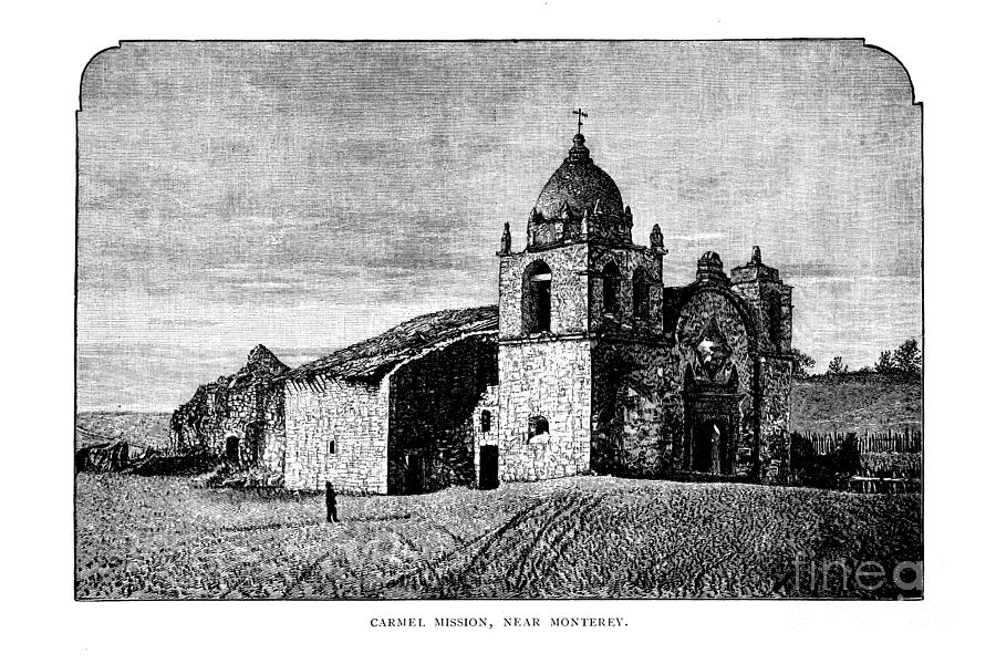 Carmel Mission Photograph - Carmel Mission  Circa 1880 by Monterey County Historical Society