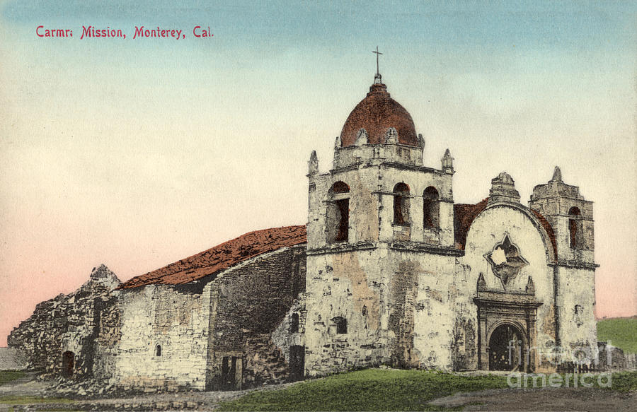 Carmel Mission Photograph - Carmel Mission, Monterey, Cal. Circa 1880 by Monterey County Historical Society