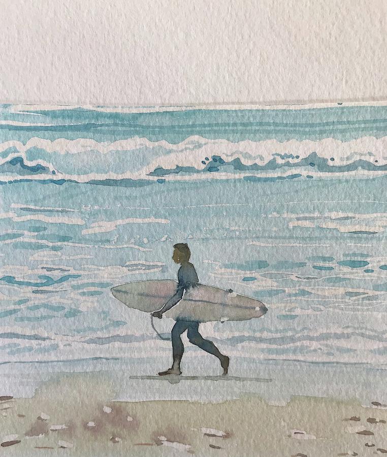 Impressionism Painting - Carmel Surfer by Luisa Millicent