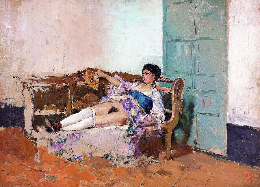 Vintage Painting - Carmen Bastian - Digital Remastered Edition by Mariano Fortuny
