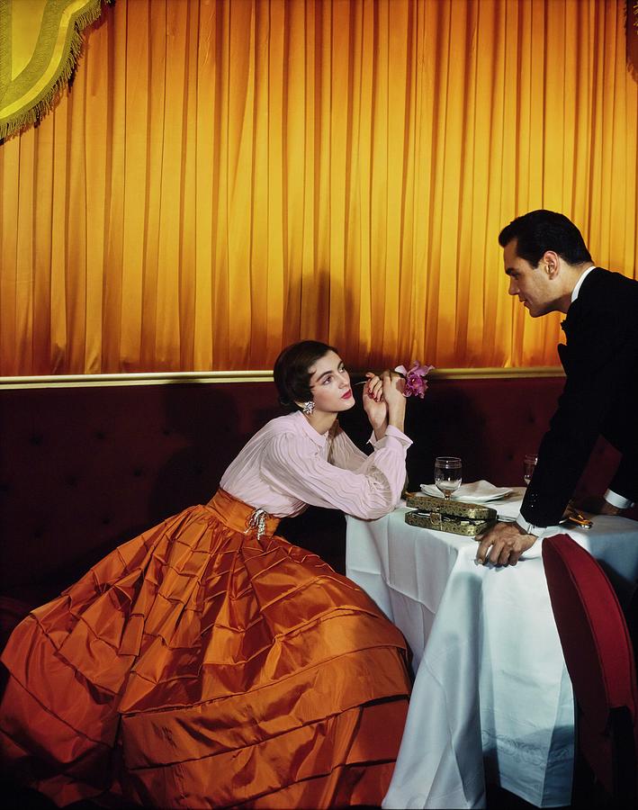 Carmen Dellorefice In The Plaza Hotel Dining Room Photograph by Cecil Beaton