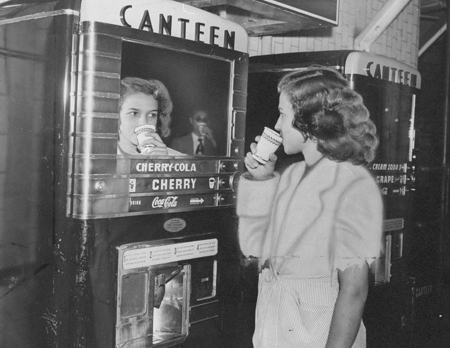 Carmen Hollert Quenches Her Thirst At A Photograph by New York Daily News Archive