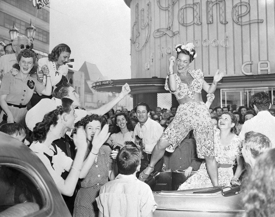 Carmen Miranda Dancing On Back Seat Of Photograph by Bettmann