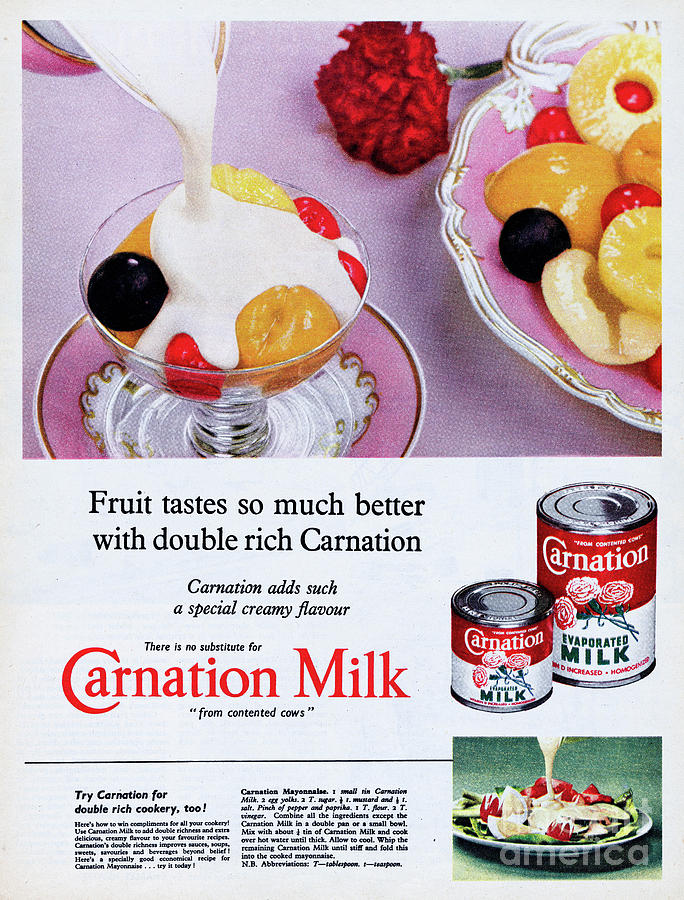 Carnation Evaporated Milk Photograph by Picture Post