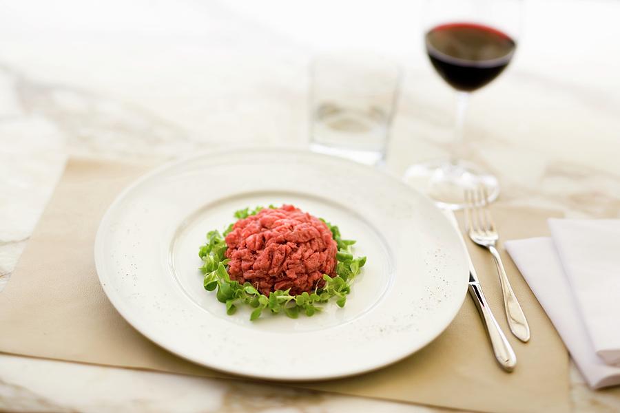 Carne Cruda Allalbese steak Tartare With Truffles, Italy Photograph by Imagerie