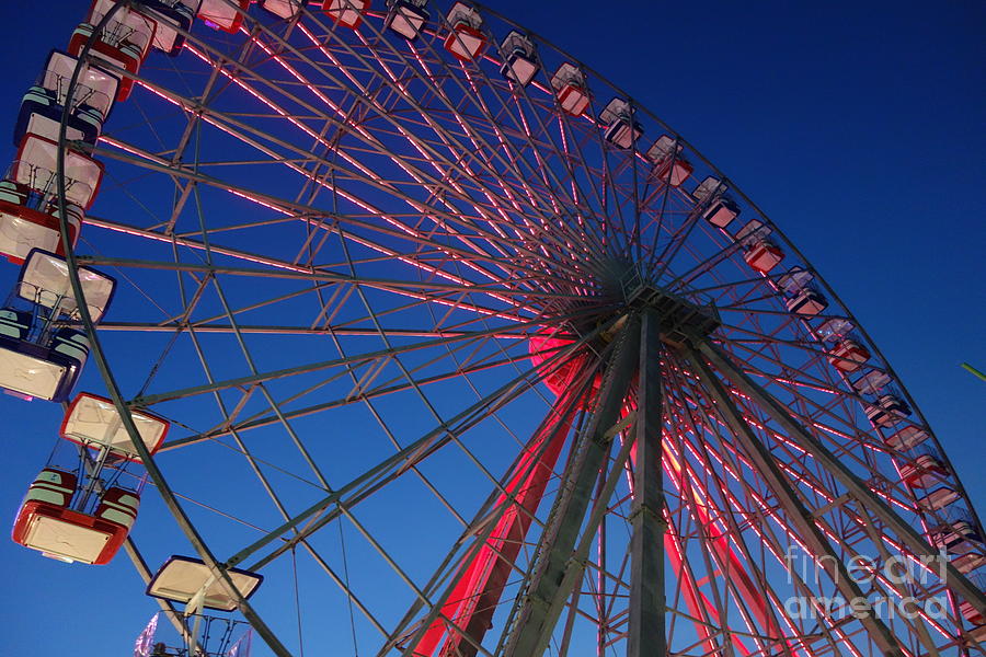Carnival Ferris Wheel Boardwalk Attraction Jersey Shore Photograph by Susan Carella