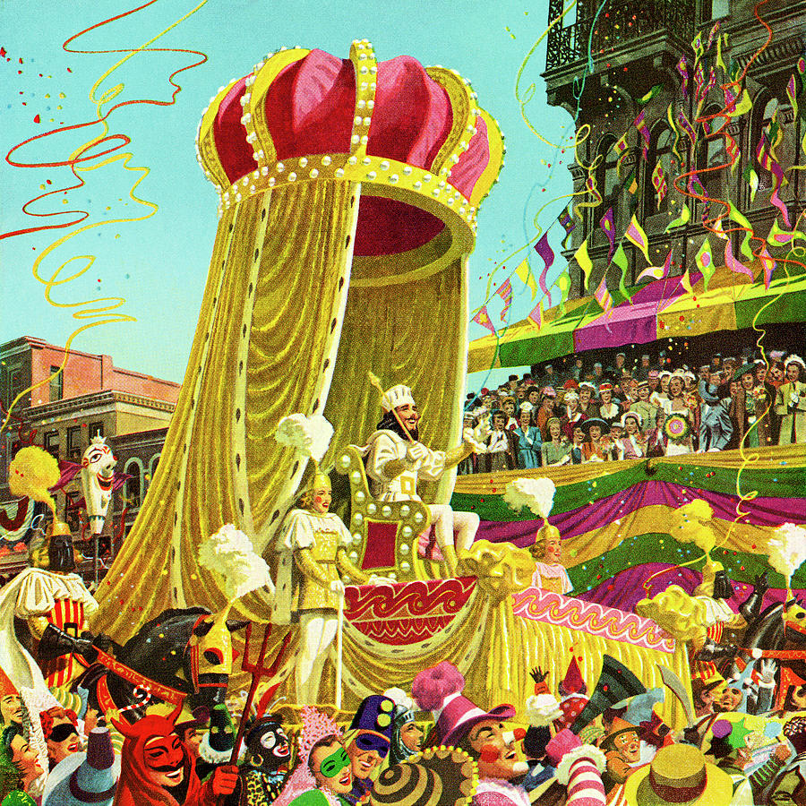 New Orleans Drawing - Carnival Parade by CSA Images