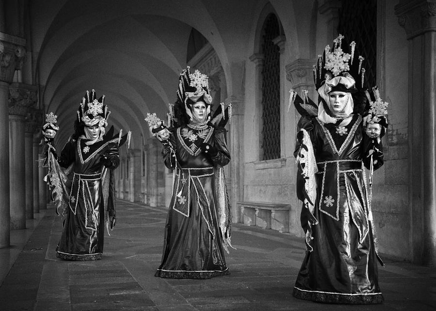 Black And White Photograph - Carnival Triplets by Stefan Nielsen