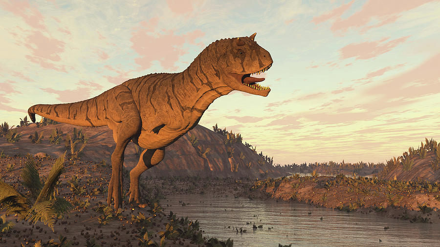 Carnotaurus Dinosaur Roaring Photograph by Elena Duvernay | Fine Art ...