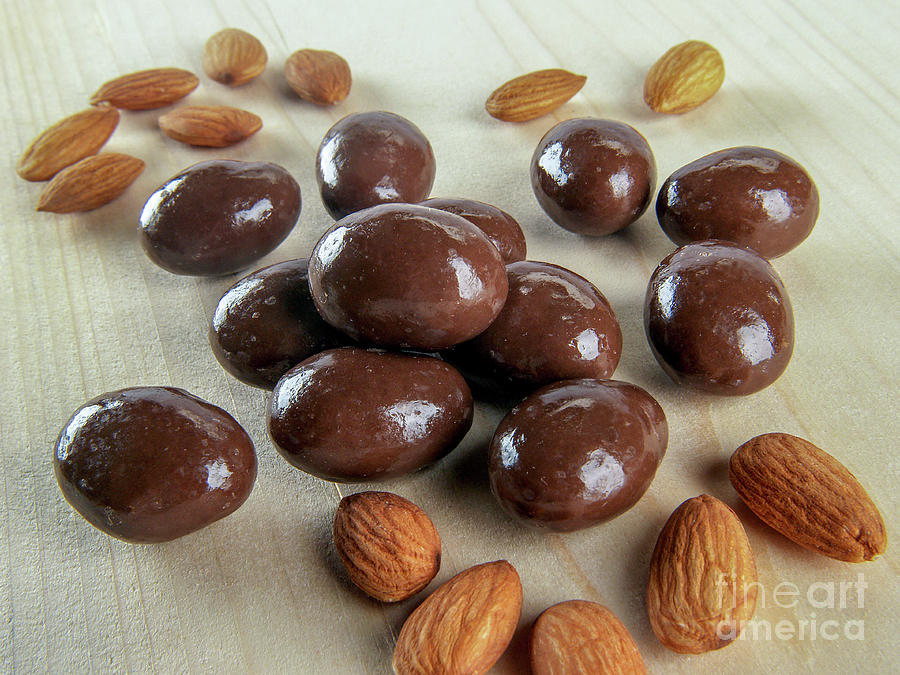 Carob Chocolate coated Almonds a4 Photograph by Amit Strauss