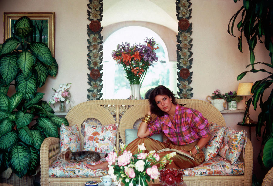 Caroline And Pet Photograph by Slim Aarons
