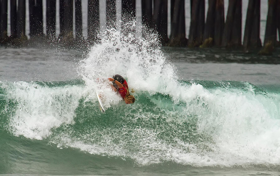 Caroline Marks Surfing Photograph by Waterdancer