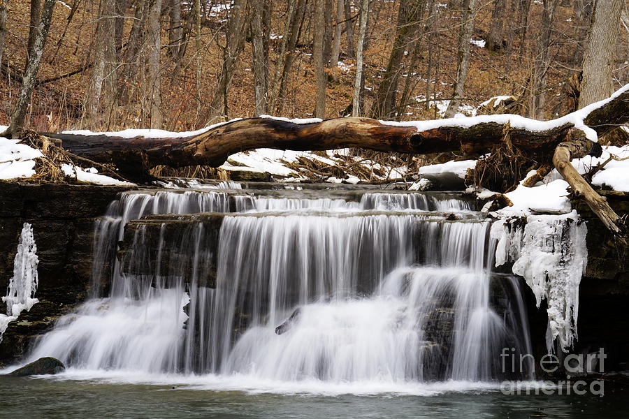 Caron Falls in the Winter Photograph by Bill Frische