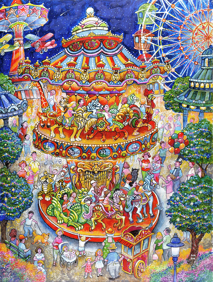 Carnival Painting - Carousel Dreams by Bill Bell