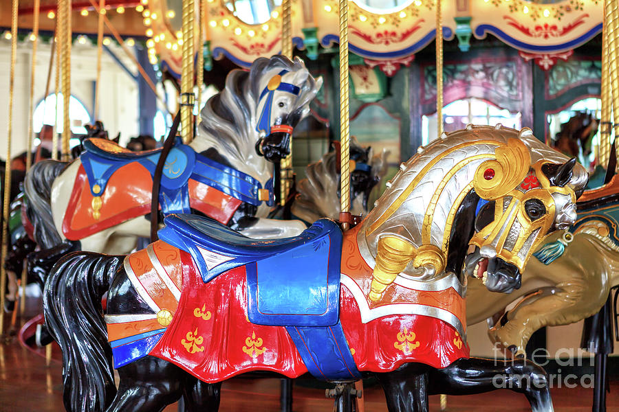 Carousel Horse at the Santa Monica Looff Hippodrome Photograph by John Rizzuto