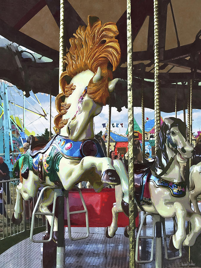 Carousel Horse With Flowing Mane Photograph by Susan Savad