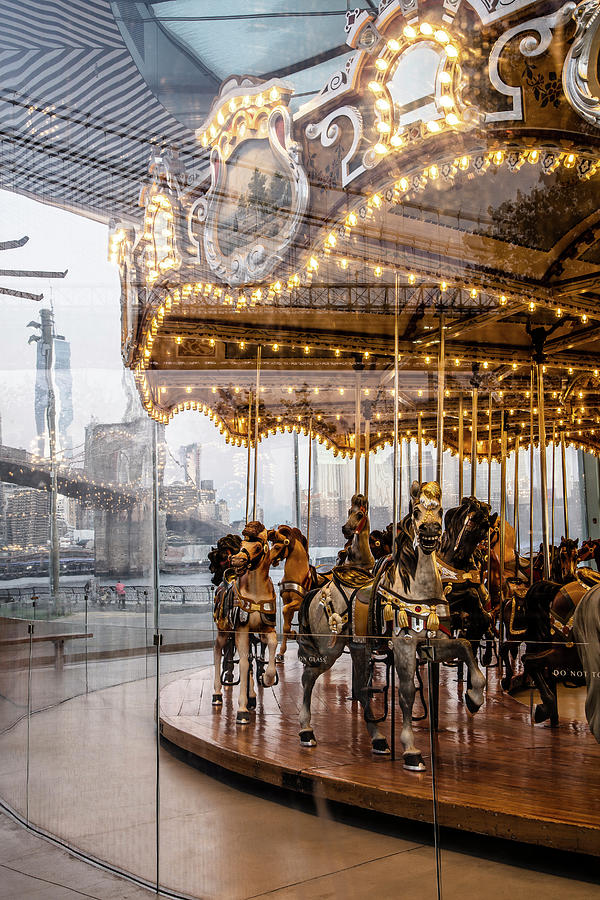 Carousel In Brooklyn Bridge Park Digital Art by Antonino Bartuccio