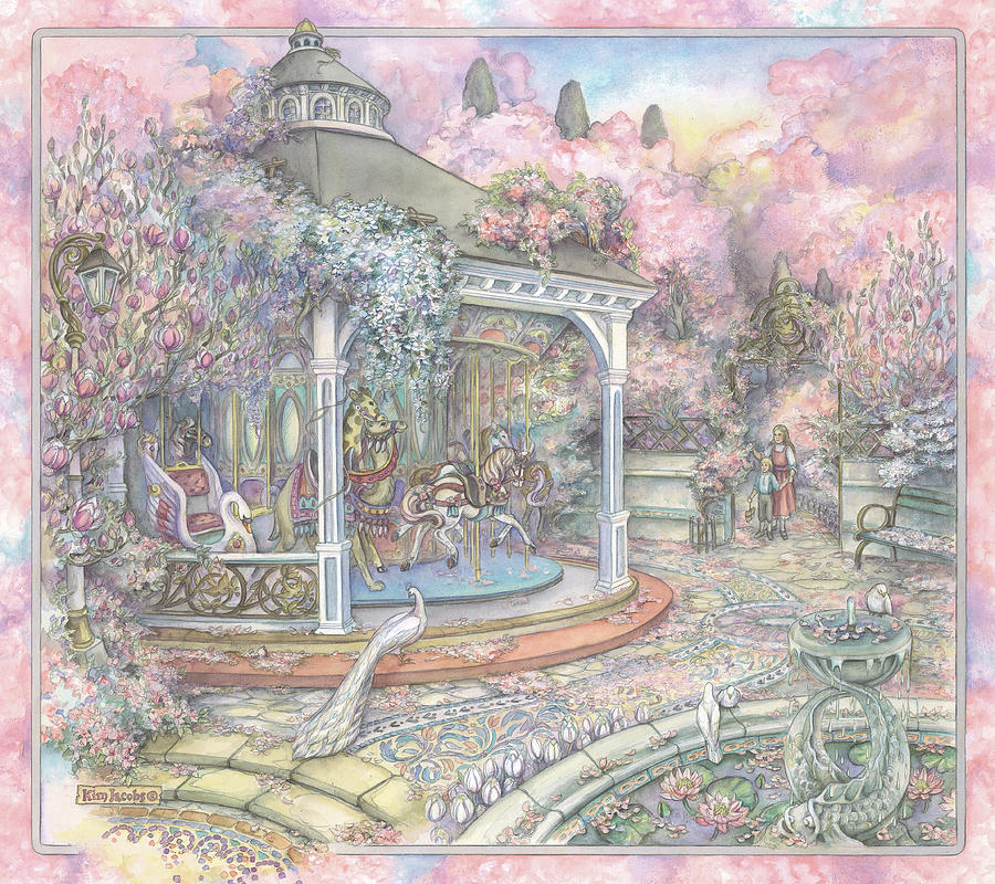 Garden Painting - Carousel by Kim Jacobs