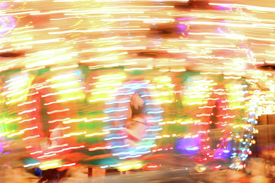 Carousel Lights Abstract 092819 Photograph by Mary Bedy