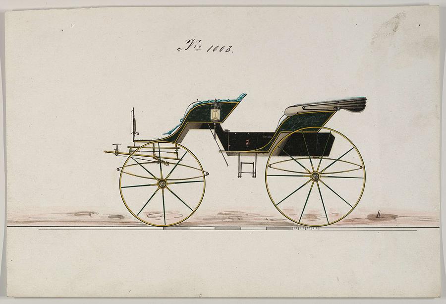 Carriage Design Drawing for Phaeton No. 1003  1850-74 Painting by MotionAge Designs