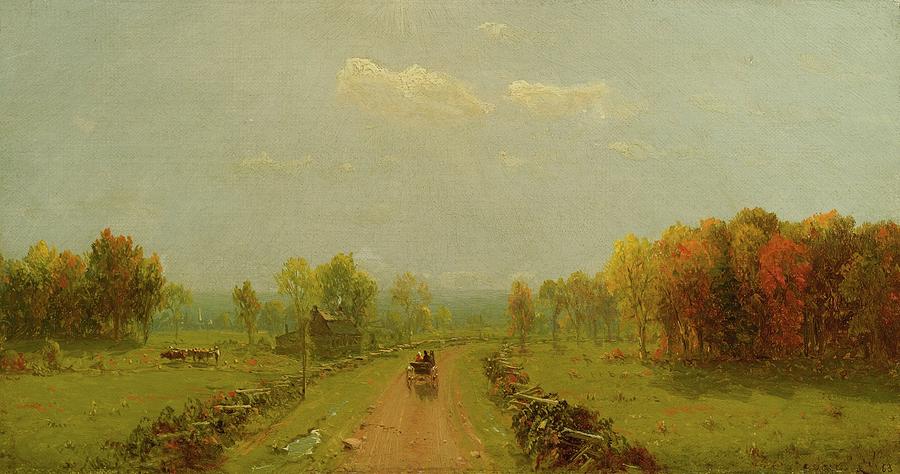 Carriage On A Country Road Painting