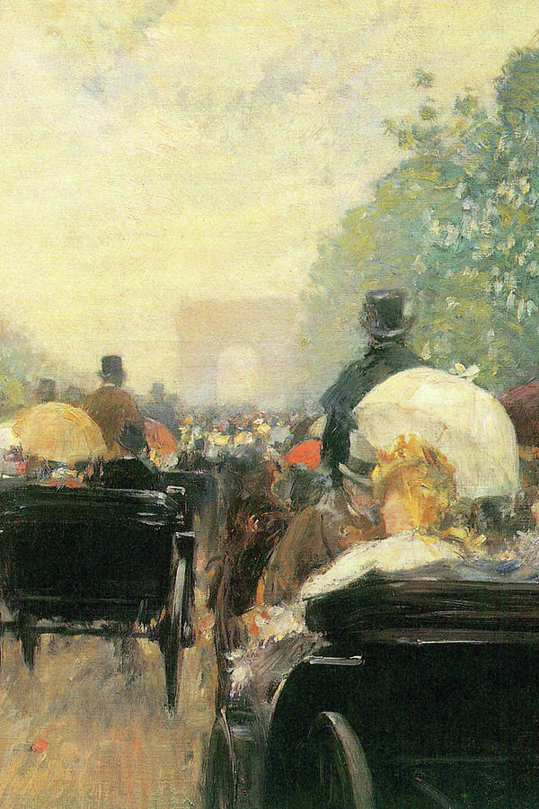 Carriage Parade Painting by Frederick Childe Hassam